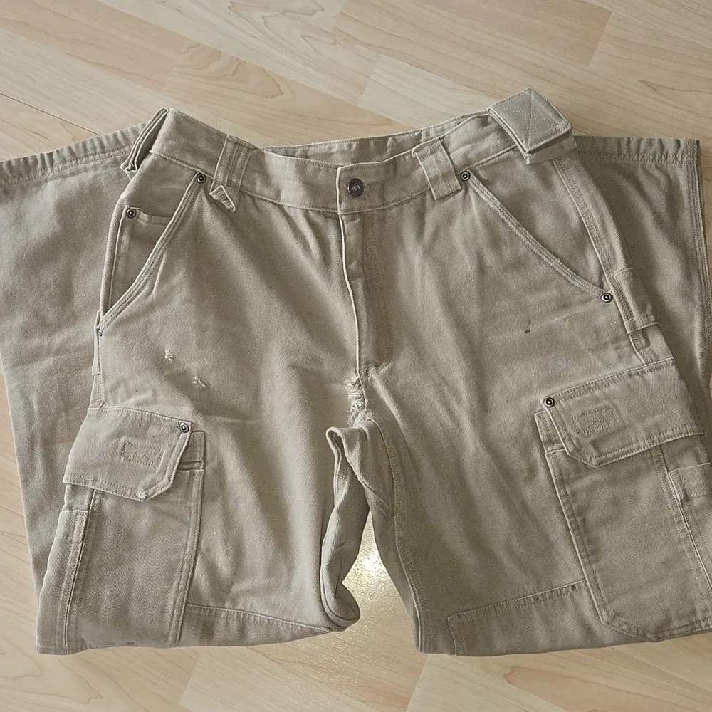 Deluth Tan Cargo Double Knee Well Loved Pants Size 30
